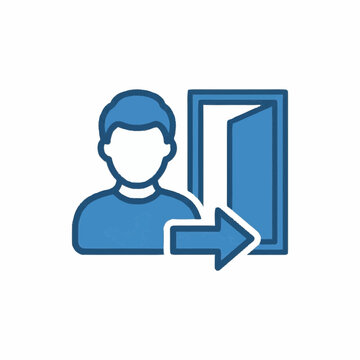 User logout icon represents exiting a system or digital account.