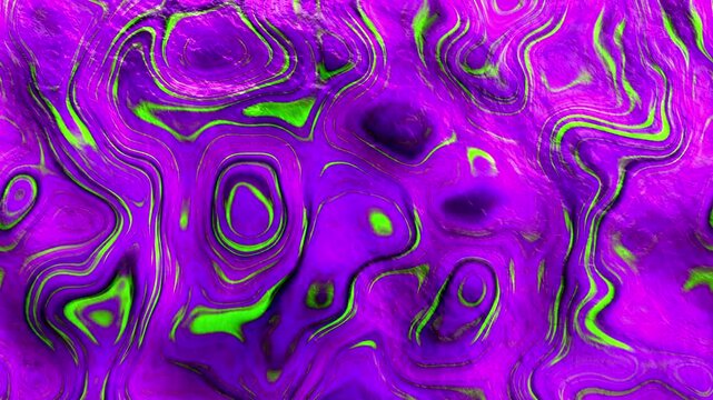 Purple and green waves on liquid surface
