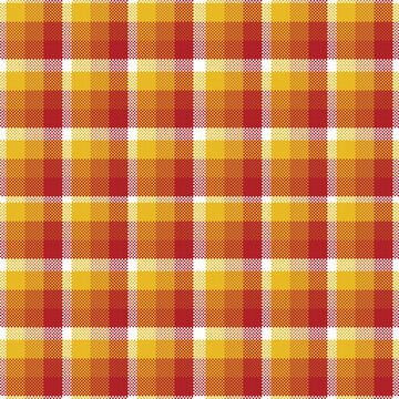 seamless tartan pattern. Seamless vibrant orange and yellow plaid pattern for textile design.