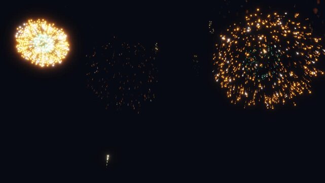 3d render firework A captivating 3D-rendered sequence of a spectacular firework display against a dark night sky