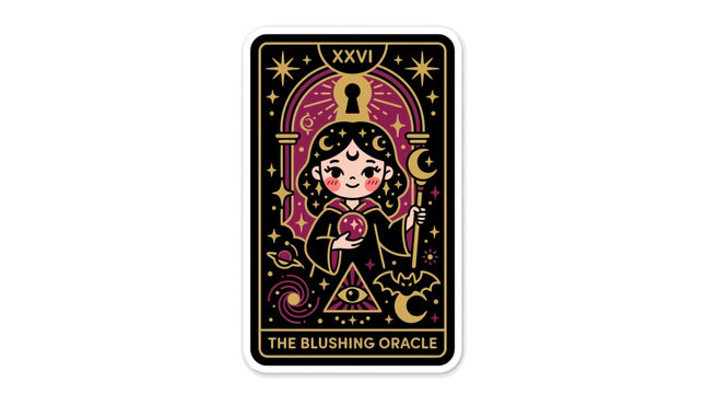 Mystic Oracle Tarot Card Isolated