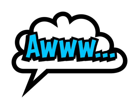 Awww speech bubble cutout on a transparent background