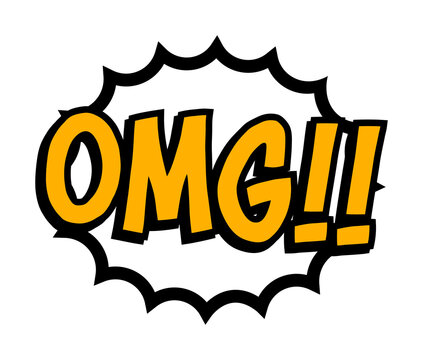 Omg word in comic style bubble isolated on transparent background