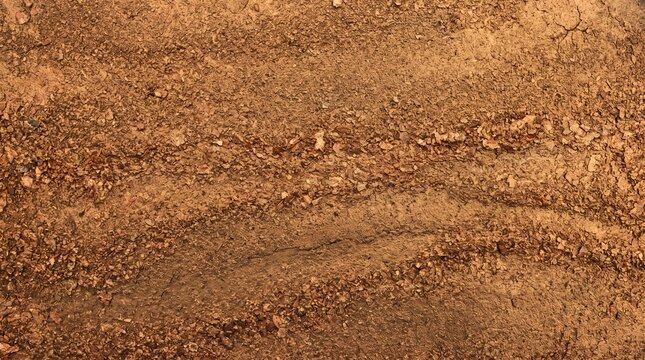 Dry brown soil texture cracked earth background with rough dirt surface