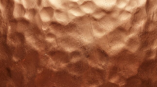 Hammered copper metal texture background with dimpled surface