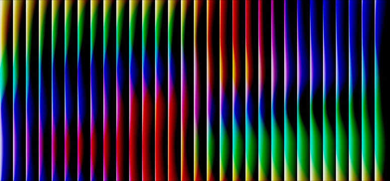 Abstract vertical rainbow spectrum lines with vibrant multicolor gradient light bands and optical interference pattern