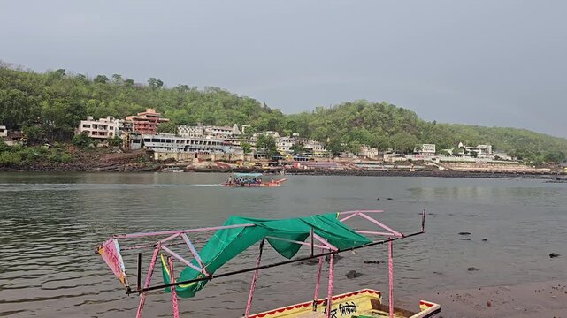 A Shot of Omkareshwar Jyotirlinga and Narmada River, Madhya Pradesh