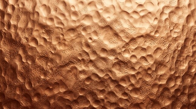 Hammered copper metal texture background with dimpled surface pattern