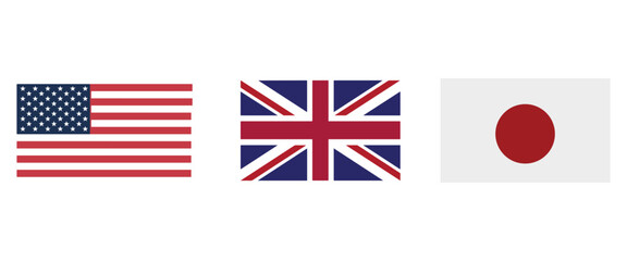 National flags of usa united kingdom and japan side by side national politics © FI Visual 