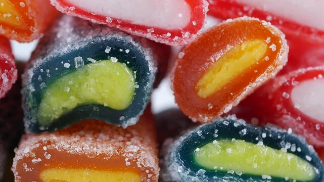 Colorful candy mix in close-up view
