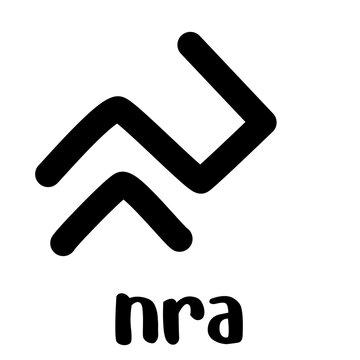 Clean Bugis Lontara Nra character vector element for Indonesian cultural typography design.