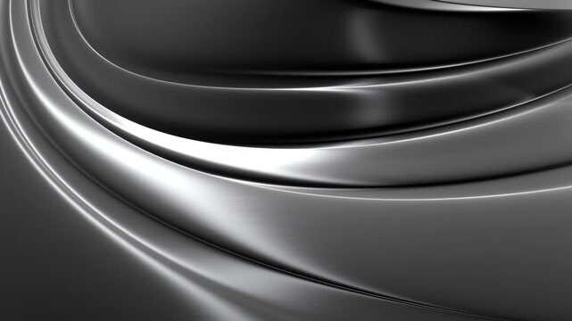Flowing Liquid Metal Abstract Background, Molten Metallic Waves and Futuristic Texture