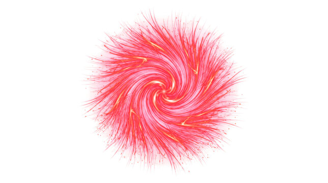 Concentrated Vortex Core Burst Light Vortex with Radiant Filaments, Glowing Effect Isolated on transparent background