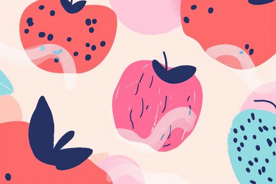 Cute apple illustration backgrounds pattern fruit.