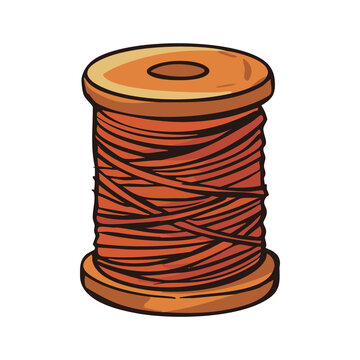 Thread Spool Sewing Material Illustration