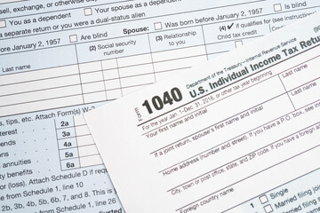 Obraz premium Tax form 1040 U.S. Individual Income.