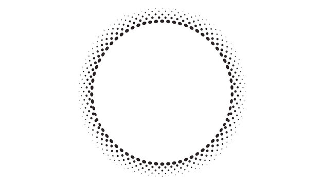 Abstract Dot Circle Frame - Halftone Effect, Modern Graphic Design Element