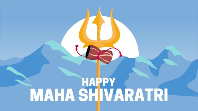 happy maha shivaratri with trident