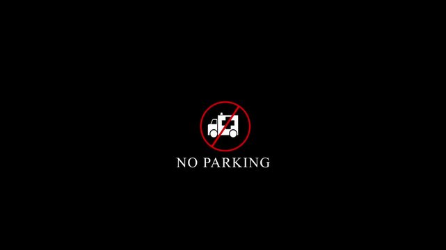 No parking ambulance emergency zone sign symbol animation hospital