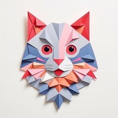 Obraz premium Cat paper origami craft.