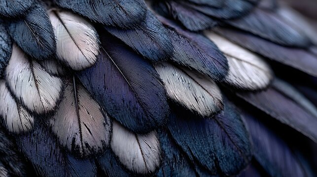 Dense iridescent penguin plumage in close-up, perfect for tech backgrounds and sleek magazine editorial design.