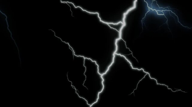 Lightning bolt flashes electric energy across a dark night background.