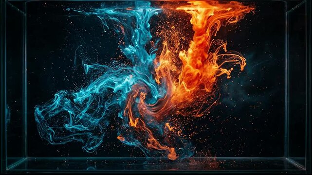Colorful Ink Swirling in Water with Dynamic Motion