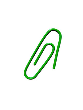 Single bright green paperclip