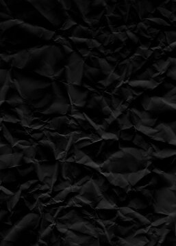 Heavily distressed charcoal paper background with dense wrinkle patterns and multiple fold lines creates a rich tactile experience for vintage inspired digital collages and art.