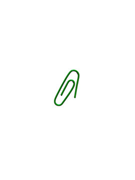 Single green paper clip