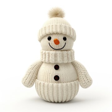Cozy knitted snowman decoration