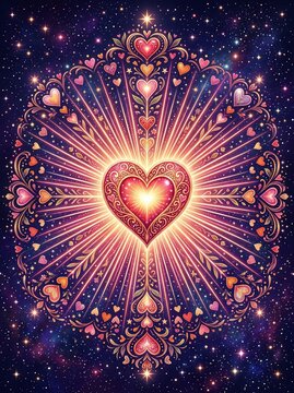Heart cosmic mandala