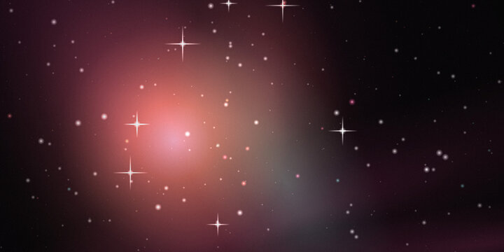 A deep red and dark space background, featuring a glowing, nebula and scattered, twinkling stars, creating, a dramatic celestial atmosphere