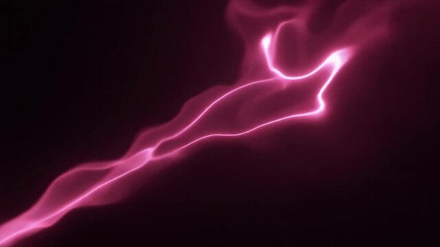 Deep-burgundy plasma unfurls into elongated luminous form, tendrils stretching diagonally from lower-left toward upper-right against deep black with intense cinematic glow.