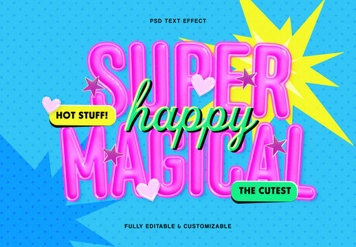 Cute Bubble Glossy Text Effect