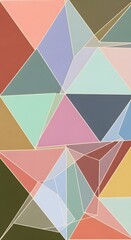 Abstract geometric background with overlapping colorful triangles in a modern artistic pattern