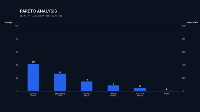 Pareto analysis chart showing major contributors to overall results