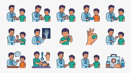 Fototapeta premium Industrial of Doctor Patient Interaction Showing Medical Consultation Examination and Treatment Steps