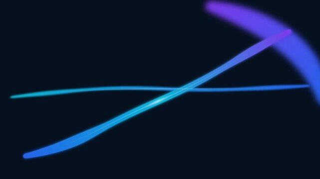 Abstract Blue Light Ribbons Flowing on Dark Background