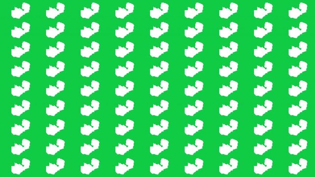 Zambia map pattern scrolling perfect 15 second loop with green background