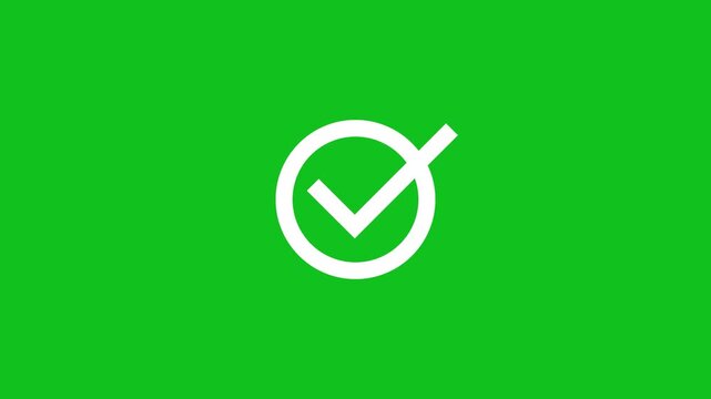 Animated white check mark that symbolizes approval or success concept