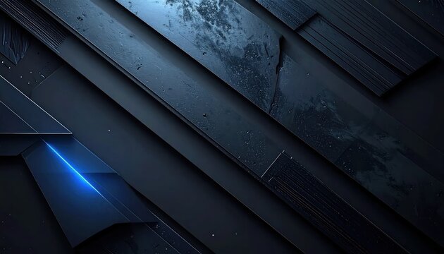Dark blue metallic textured background with diagonal geometric shapes