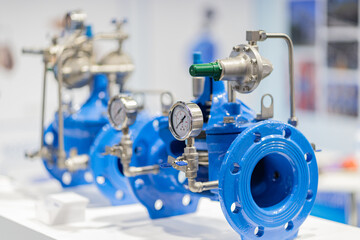 Pipe pressure gauges, valves, and pipe fittings. valve and pressure gauge  piping 