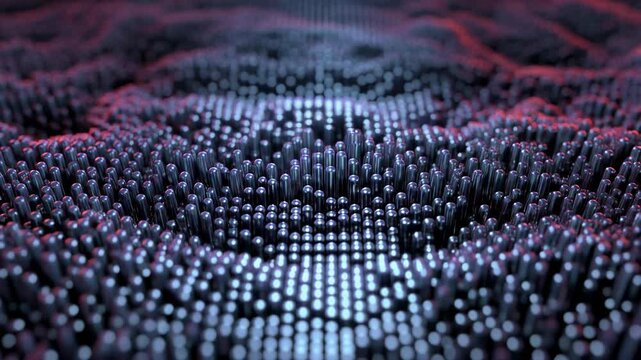 Abstract Metallic Cylinder Waves 4K Generative AI