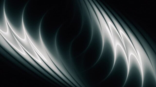 Black and White Metallic Silk Waves Background Loop