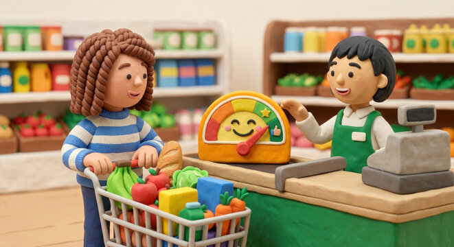 Family checkout: grocery price inflation squeezes budget; purchasing power falls despite discounts.