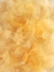 Obraz premium Abstract swirling gold smoke texture in portrait orientation provides a wispy atmospheric background for website banners, graphic design templates, and advertising campaigns.