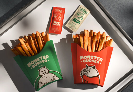 French Fries Box Mockup