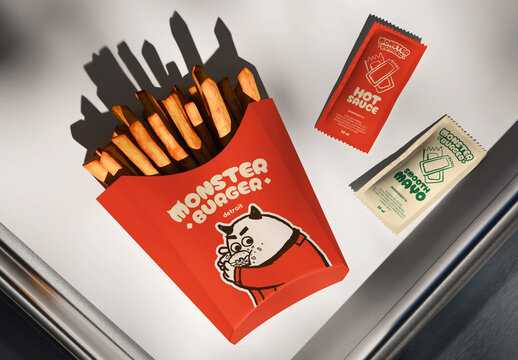French Fries Packaging Mockup