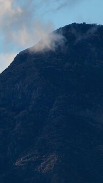 manquehue hill santiago Chile skyline mountain clouds panoramic landscape vertical